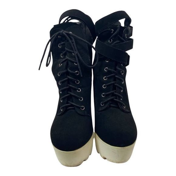 Wild Diva 15cm Super High Heel‎ Platform Motorcycle Sandal Buckle Open Toe Shoes - Picture 2 of 5